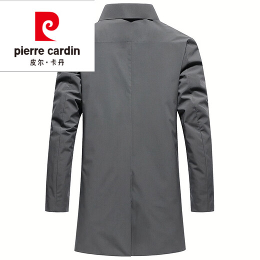 Pierre Cardin (Pierre Cardin) Laminated Down Windbreaker Mid-Length Men's Light Luxury Autumn and Winter Business Casual Middle-aged Executive Windbreaker Official Jacket Black CZ-007 Lined Windbreaker 2XL (Suitable for 140-160Jin Jin is equal to 0.5 kg)