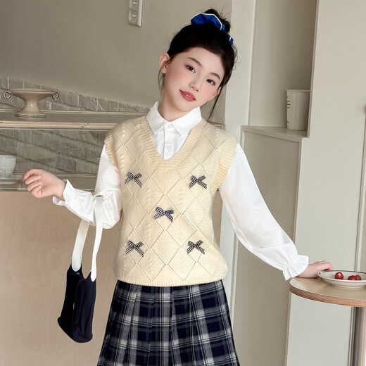 Girls spring fake two-piece tops 2026 new style medium and large children's fashionable patchwork shirts children's fashionable children's clothing purple 140