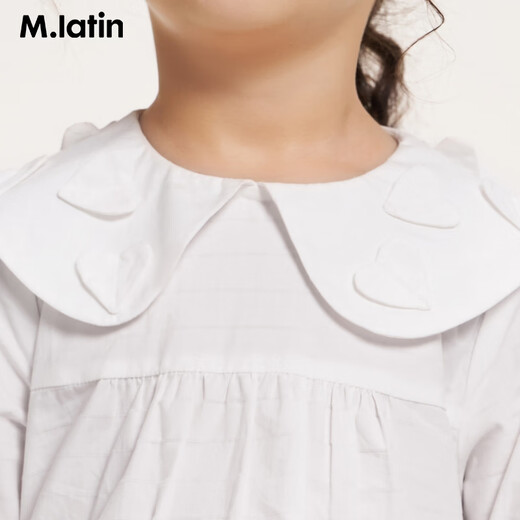 M.Latin shopping mall same style M.Latin children's shirt 26 spring new style girl sweet doll mid-sleeve shirt semi-bleached 90