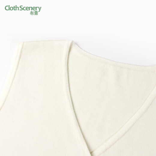 Clothscenery Sweater Vest Women's 2026 Spring New Simple V-neck Contrast Color Button Vest Knitted Cardigan 0424 White S