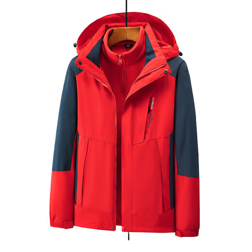 Professional Grade Waterproof Jacket Three-in-One Jacket Work Clothes Men's and Women's Work Jacket Autumn and Winter Windproof Jacket Women's Light Purple XL