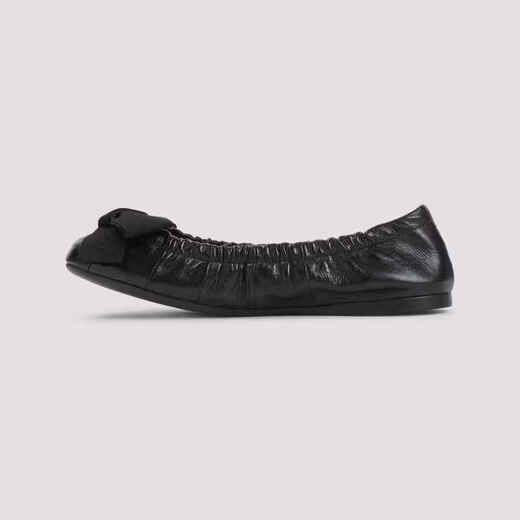 PRADA SS26 Light Luxury Women's Black Leather Ballet Flats BLACK 20 | 37 IT