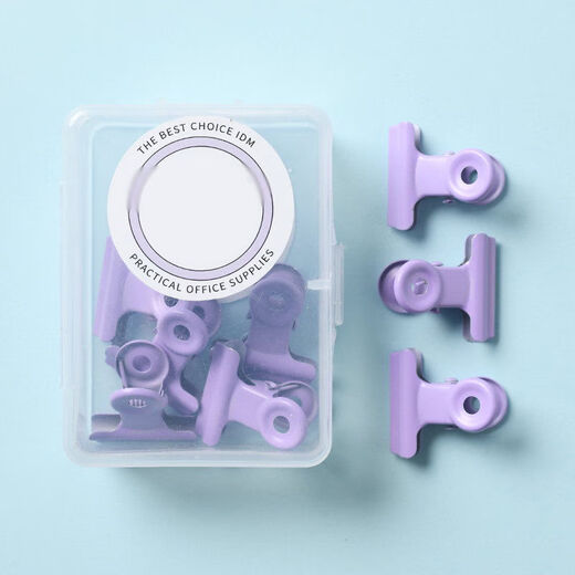 Fantasy sealing clip kitchen small clip sealing clip food preservation bag milk powder tea sealing round head clip purple 1 box of 8 pieces