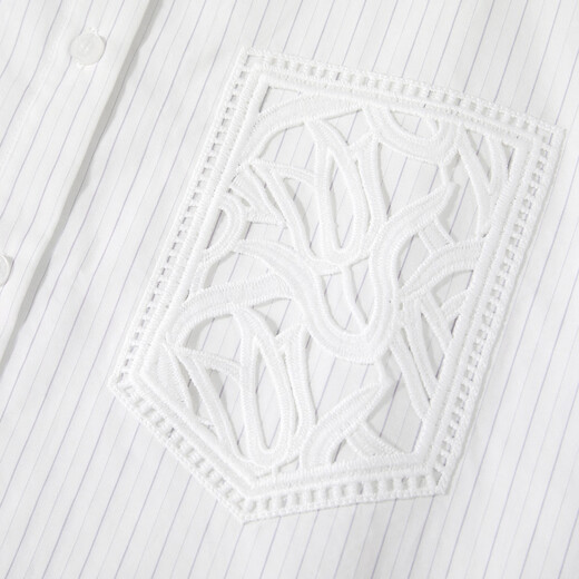 N.Paia 2026 Spring New Lapel Embroidered Patch Pocket Long Sleeve Shirt Women XNLPC2101A White S