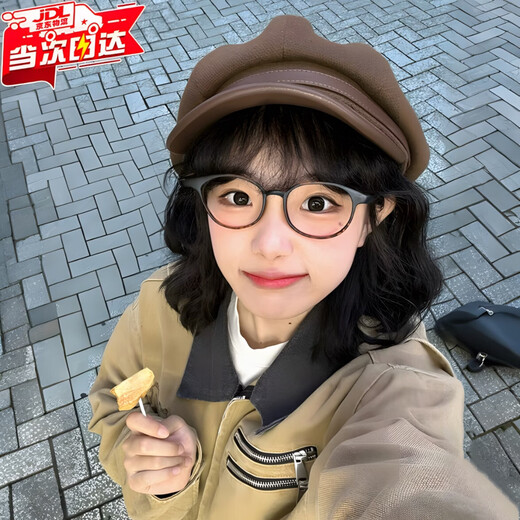 Tokishima beret women's peaked cap women's summer thin large head circumference ladies cute high-looking octagonal hat literary and artistic coffee color one size fits all adjustable