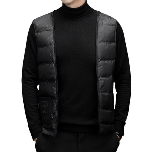 MAGIOPY轻奢侈高档品牌水貂毛领男士羽绒服冬季新款中年商务休闲白鸭绒保 黑色 2XL 185