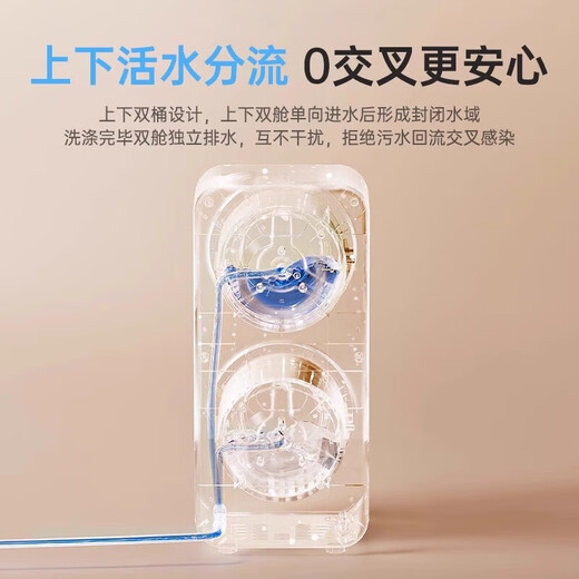 Gelishi wall-mounted dual-compartment underwear washing machine small fully automatic mini underwear washing machine washing and drying integrated household double compartment socks washing baby socks artifact desktop model Pro (washing and drying integrated | deep stain removal | free door-to-door installation)