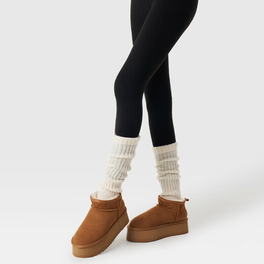 Pami 2026 new gray socks with shark pants socks spring and autumn leg covers knitted pile socks autumn and winter with snow light gray-pack (tube height 36cm) 1 pair one size fits all