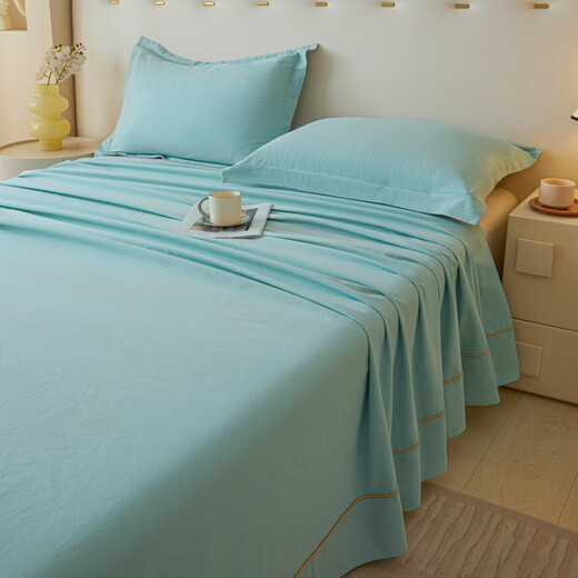 Atour bedding pure cotton bed sheet 1.8x2 meters sheet piece 100% cotton 100% solid color thickened brushed bed cover sheet universal for all seasons Yachuanqing 100% cotton super soft brushed skin-friendly sleeping sheet + pillowcase pair 180cm*230cm