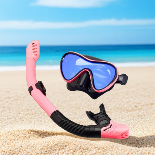 Swimming goggles children's snorkeling Sambo diving goggles mask anti-choking fully dry breathing tube fins swimming goggles equipment ZHY308+198 yellow and white gold-plated + yellow and white suit one size