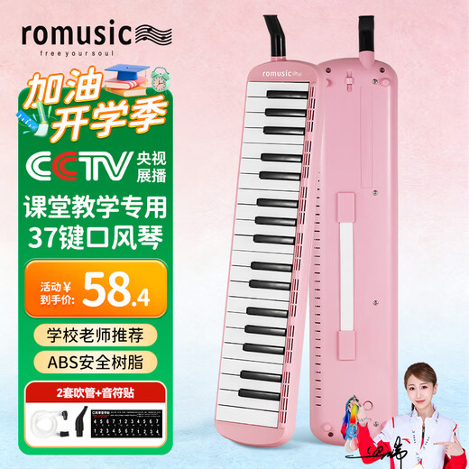 Romusic mouth organ 37-key primary school classroom special children's beginner professional playing instrument pink