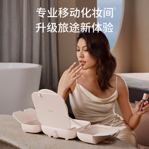 Bag mirror LED lighted makeup mirror portable sun mirror women's portable makeup bag makeup mirror 3.0 bag mirror pink