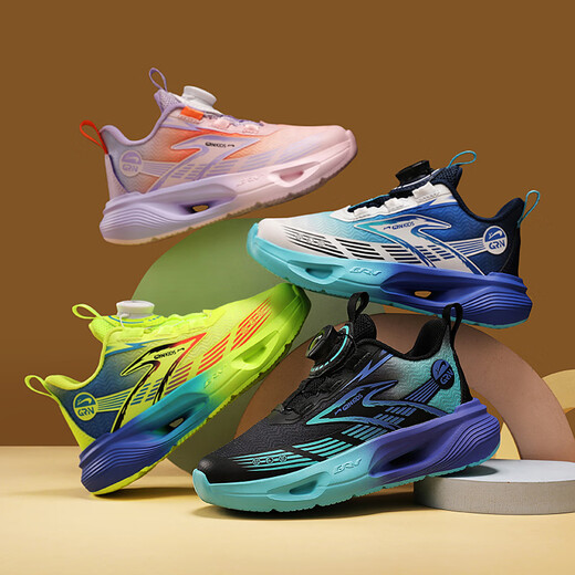 Guirenniao children's shoes 2026 new spring mesh breathable lightweight sports shoes for boys and girls running shoes children's shoes orange purple 29 inner length 18.2/foot length 17.2