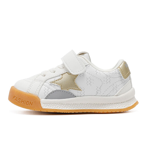 BOBDOG children's shoes for boys 2026 spring versatile casual shoes comfortable baby shoes for girls functional shoes for toddlers milky white/light gold 23 suitable for feet 13.9cm long