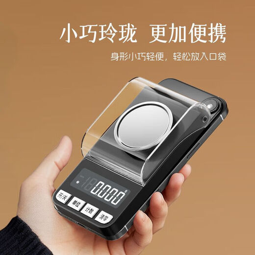 ZHIZUN Electronic Scale Gram Weighing 0.001g High-Precision Weighing Small Scale Weighing Gold Jewelry Scale 0.001g Kitchen Scale Portable Balance Weighing Pharmacy Micro Lipstick Dividing Medicinal Powder Thousand Weighing 100g/0.001g Rechargeable Black