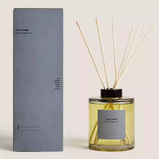 Yusenyi ZARAHOME Black Vanilla Jasmine Poetic Soul Amber Cotton Aromatherapy Fireless Rattan Sandalwood Fragrance Black Vanilla 500ml Aromatherapy