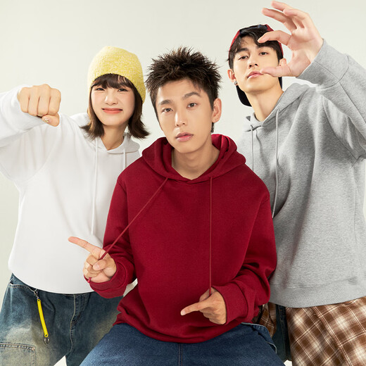 Pull back sweatshirt men's spring and autumn youth hooded heavyweight bottoming shirt men's high-end commuting versatile casual men's jacket white (modern chest label) S /165 (85Jin Jin is equal to 0.5kg -100Jin Jin is equal to 0.5kg)