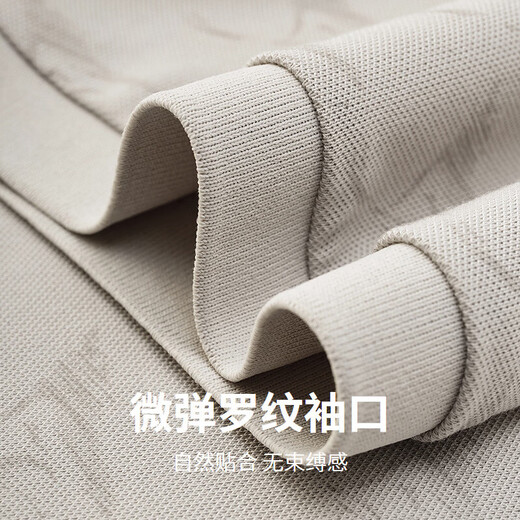 Septwolves non-deformable lapel mulberry silk short-sleeved polo shirt men's 2026 summer new full printed T-shirt 007 (silver gray) M 165/84A