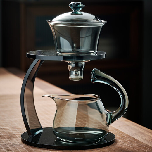 Quandu (Quandu) Quandu glass semi-automatic tea set, lazy household induction teapot, kung fu tea cup for brewing tea, Denggao Qinghui automatic tea set
