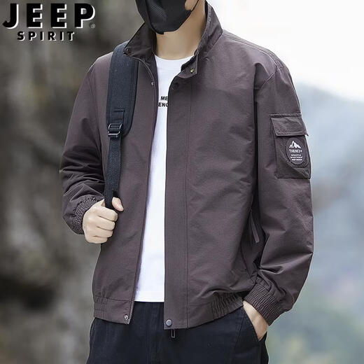 JEEP SPIRIT jacket men's spring and autumn stand-up collar work jacket Korean style trendy casual all-match tops men's 2026 new style