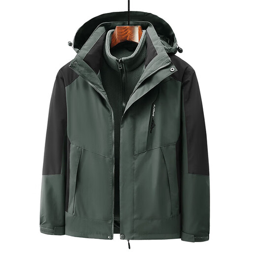 Professional Grade Waterproof Jacket Three-in-One Jacket Work Clothes Men's and Women's Work Jacket Autumn and Winter Windproof Jacket Women's Light Purple XL