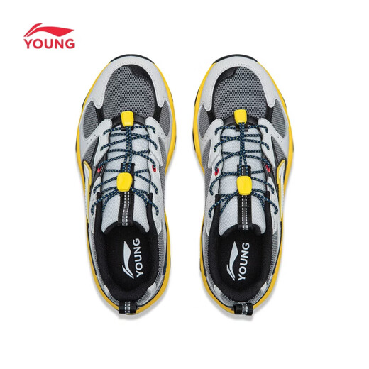 Li Ning children's shoes, children's sports shoes for boys and girls, Yanluan LITE reflective shock-absorbing rebound casual shoes, outdoor shoes YKEW016 light lime/black-7 33