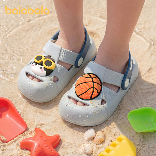 Balabala children's shoes children's slippers for boys and girls 2026 new summer cute cartoon three-dimensional hole shoes blue tone 00388 20 (inner length 14cm recommended foot length 13-13.5cm)