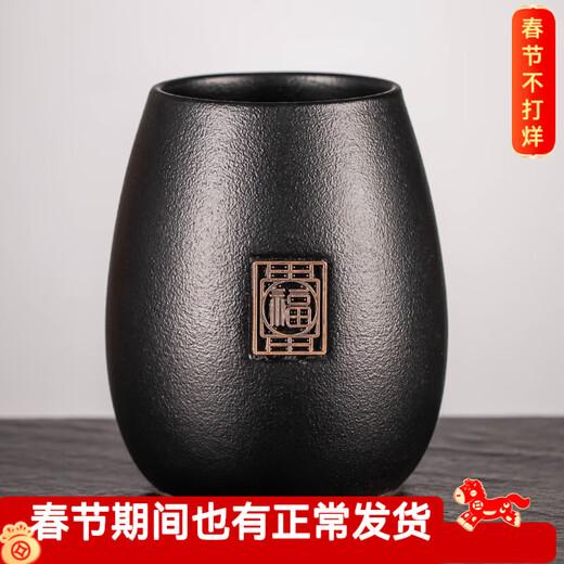 Craftsman's Preface Tea Ceremony Six Gentlemen Ceramic Tea Cylinder Ebony Sauce Tea Needle Teaspoon Pot Pen Tea Clip Tea Accessories Tea Pet <Fang Fu> Tea Ceremony Barrel - Single Barrel