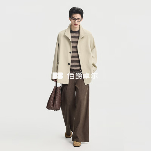 Piaget Zall one-hand length windbreaker jacket with stand-up collar for men, simple commuting 2026 spring new model D611047 mist green S (165)