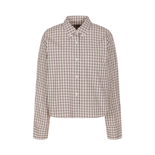 LESSLESSLESSLESSLESS 2026 spring new short cotton loose long-sleeved shirt 2Q2214440 293 red khaki L