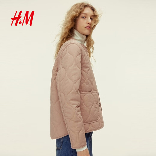 H&M2026 Spring New Women's Quilted Jacket 1315662 Beige XS 155/80