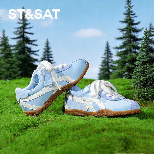 Saturday (St&Sat) children's shoes, children's sports shoes, girls' non-slip, comfortable, breathable, versatile, lightweight moral training shoes, 2026 spring new single shoes, Mi Tibetan Blue 30, inner length 19.5cm