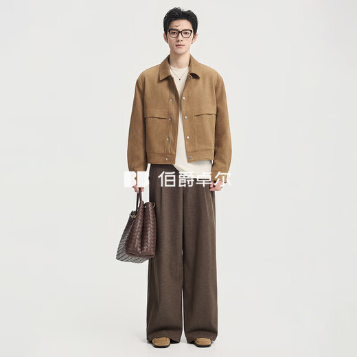 Piaget Zall Faux Suede Retro Casual Jacket Men's Jacket 2026 Spring New B611046 Brown M (170)