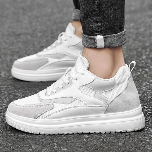 Liangxu summer height increasing men's shoes 10cm Korean style trendy sports invisible men's height increasing shoes 8cm white men's height increasing sneakers white 10cm 38