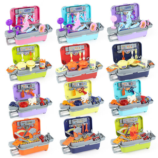 Jouer à la maison Mignon de cuisine pour animaux de compagnie outils médicaux Boîte à outils de rangement de voyage Boîte de chariot
