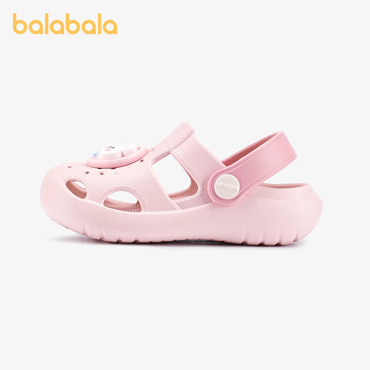 BALABALA new children's sandals and slippers, summer baby outer wear hole-in-the-wall shoes for boys and girls, soft-soled, lightweight, wear-resistant toddler shoes, bunny peach pink 25, inner length 16cm, suitable for feet 15.5-16cm long