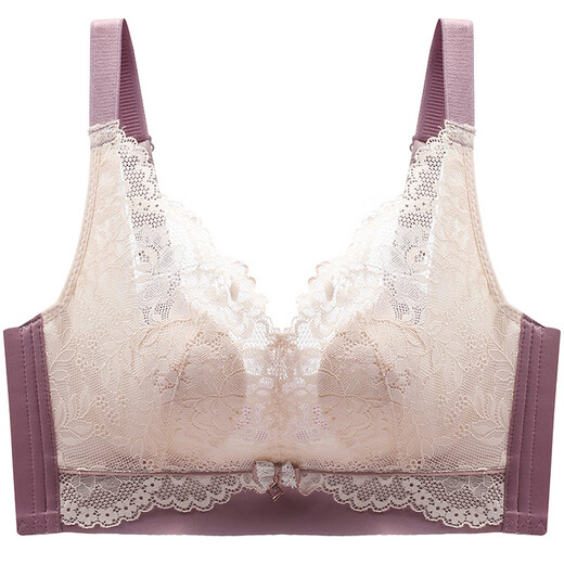 LangSha latex underwear women's small breasts gathered to make them look big without steel rings, thin bras, breasts, anti-sagging adjustment bra set 829 Modiran (single piece) 75A 34B (thin top and thick bottom)