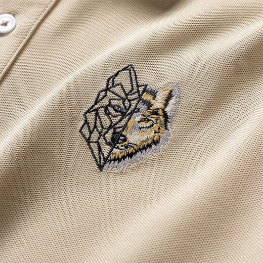 
Seven Wolf Short-sleeved T-shirt for men in summer cool cotton POLO base shirt for men in business casual temperament cool short T men's top 701 khaki L 170/88A