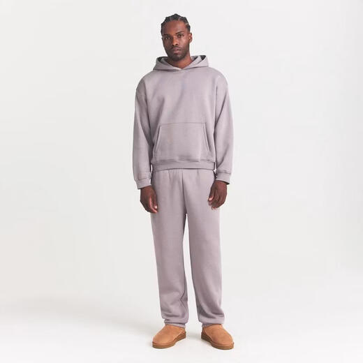 SKIMS 26 men's hooded pullover sweatshirt, comfortable and warm, drawstring brim, front pocket design, easy to clean, cotton and velvet shadow, one size fits all | M