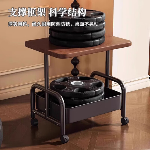 Bedside table, movable coffee table, trolley, sofa, side table, bedside storage rack, high table, living room snack storage rack, cream white 45*30*51, stable + universal wheels