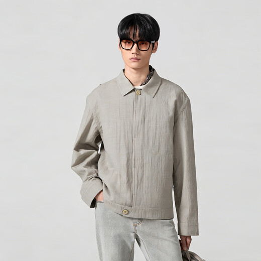 VICUTU Elegant Sports Men's Jacket Tencel Linen Blended Comfortable Skin Friendly Business Commuting Casual Versatile Jacket Khaki M