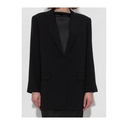 THEORY Xierrui Women's Suit Commuting Versatile Long Sleeve Lapel Workplace Daily Jacket Simple Black One Size |P/S