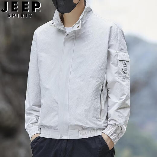 JEEP SPIRIT jacket men's spring and autumn stand-up collar work jacket Korean style trendy casual all-match tops men's 2026 new style