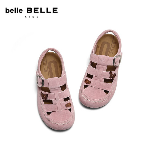 Belle hollow toast shoes children's shoes 2026 new summer shopping mall comfortable outer casual sandals 69201B66 pink 28