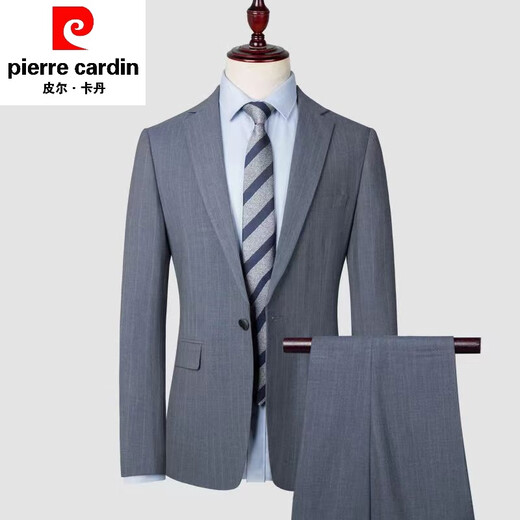 Pierre Cardin Men's Summer Suit New Business Thin Suit Suit Casual Formal Suit Korean Slim Dress Complete Set 6802 Two-piece Set Two Buttons Double Slits XL 180 135-150Jin Jin equals 0.5 kg
