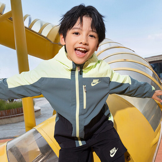 Nike toddler thin velvet lining overalls trousers spring new boys functional style woven comfortable NIKE IU5327 010 black 110 XS