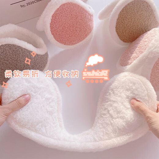 GLO-STORY ear cups, plush men and women wear warm riding ears, cover ear warm ear protection bags, MET944142 white + rice