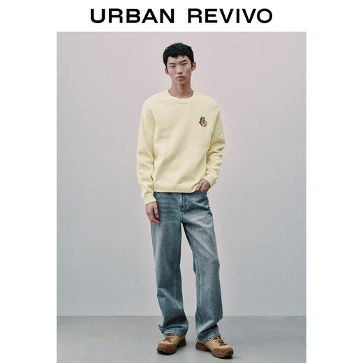 UR2026 Spring New Men's New Year Prosperity Pony Embroidered Sweater Zodiac Year Red Knitted Sweater UUY960002 Black S