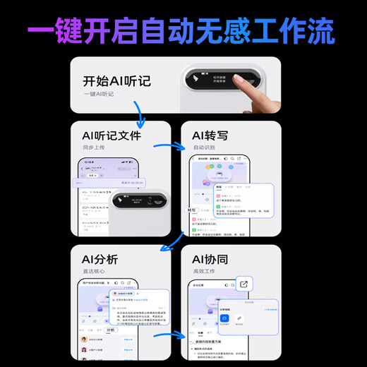 DingTalk Recorder Smart AI Ultimate Edition Meeting Minutes Recorder AI Analysis Summary Real-time Transcription and Translation Compact and Portable Large Capacity Ding Talk A1 Ultimate Edition Ultimate Edition 1300 Minutes of Free Transcription Haoyue Silver + Original Magnetic Card Holder