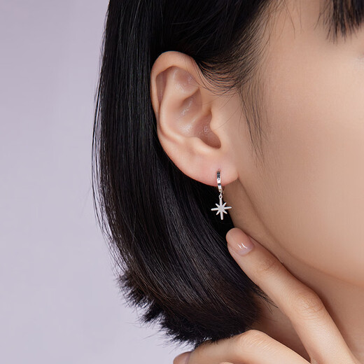 Liuguifu Jewelry PT950 Platinum Earrings Galaxy Love Platinum Stud Earrings for Women PT0200055 2g